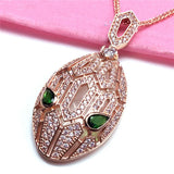 14k Rose Gold Plated Emerald Crystal Charm Necklace