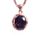 14k Rose Gold Oval Ruby Pendant Necklace Wedding Dinner Ladies Jewelry