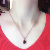 14k Rose Gold Ruby Pendant Necklace Wedding Dinner Ladies Jewelry