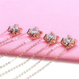 14k Rose Gold Plated Crystal Bull Head Pendant Choker Necklace