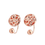 14k Rose Gold Plated Wedding Flower Earrings for Women