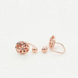 14k Rose Gold Plated Wedding Flower Earrings for Women