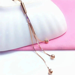 14k Rose Soft Chain Tassel Necklace for Women - Purple Plated Charm Jewelry