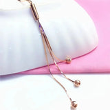 14k Rose Soft Chain Tassel Necklace for Women - Purple Plated Charm Jewelry