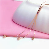 14k Rose Soft Chain Tassel Necklace for Women - Purple Plated Charm Jewelry