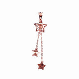 14k Rose Tassel Star Necklace Purple Plated Women's Pendant Wedding Jewelry