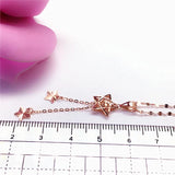14k Rose Tassel Star Necklace Purple Plated Women's Pendant Wedding Jewelry