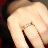 14K Rose Gold Plated Retro Gemstone Ring for Women