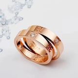14K Rose Gold Plated Retro Gemstone Ring for Women