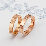 14K Rose Gold Plated Retro Gemstone Ring for Women