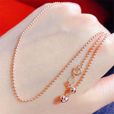 Purple Beads Necklace 14K Rose Love Stacking Chains Jewelry