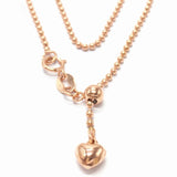 Purple Round Beads Necklace 14K Rose Love Stacking Chains Jewelry