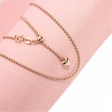 Purple Beads Necklace 14K Rose Love Stacking Chains Jewelry