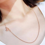Purple Round Beads Necklace 14K Rose Love Stacking Chains Jewelry