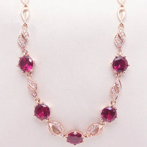 14K Rose Plated Purple Ruby Bracelet for Women
