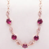 14K Rose Plated Ruby Bracelet for Women