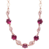 Purple Ruby Bracelet 14K Rose Plated High-Grade Wedding Jewelry