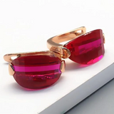 Purple Sapphire Earrings 14K Rose Red Crystal Jewelry for Her
