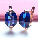 Purple Sapphire Earrings 14K Rose Red Crystal Jewelry for Her