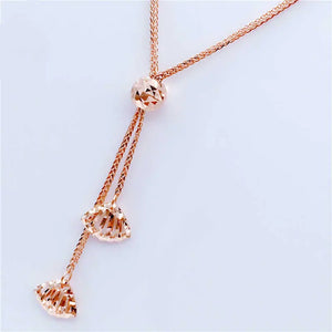 Purple Seashells Necklace 14K Rose Tassel Chains Pendant Light Jewelry
