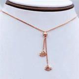Purple Seashells Necklace 14K Rose Tassel Chains Pendant Light Jewelry