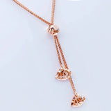 Purple Seashells Necklace 14K Rose Tassel Chains Pendant Light Jewelry