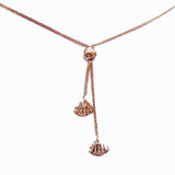 Purple Seashells Necklace 14K Rose Tassel Chains Pendant Light Jewelry