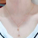 Purple Seashells Necklace 14K Rose Tassel Chains Pendant Light Jewelry