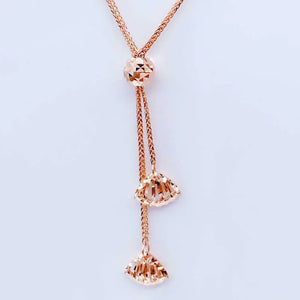 Purple Seashells Necklace 14K Rose Tassel Chains Pendant Light Jewelry