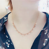 Purple Shining Star Ball Beads Chains Necklace for Woman Wedding Engagement