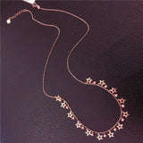 Purple Shining Star Ball Beads Chains Necklace for Woman Wedding Engagement