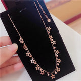 Purple Shining Star Ball Beads Chains Necklace for Woman Wedding Engagement