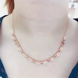 Purple Shining Star Ball Beads Chains Necklace for Woman Wedding Engagement