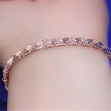 Purple Rhombus Bracelet for Women - 14K Rose Plated Bangle