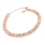 Romantic 14K Rose Plated Purple Rhombus Bracelet for Women