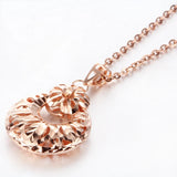 Purple Geometric Huahua Pendant 14K Rose Necklace for Woman