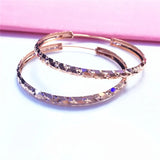 14k Rose Geometric Hoop Earrings for Women