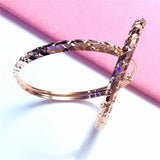 14k Rose Geometric Hoop Earrings for Women