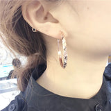 14k Rose Geometric Hoop Earrings for Women