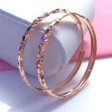 14k Rose Geometric Hoop Earrings for Women