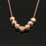 Purple Bead Necklace 14K Rose Gold Pendant Chinese Party Jewelry