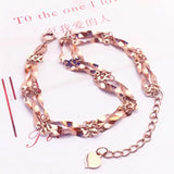 14K Rose Gold Wedding Jewelry Twisted Flower Bracelet for Women