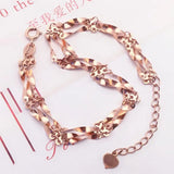 14K Rose Gold Wedding Jewelry Twisted Flower Bracelet for Women
