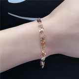 14K Rose Gold Wedding Jewelry Twisted Flower Bracelet for Women