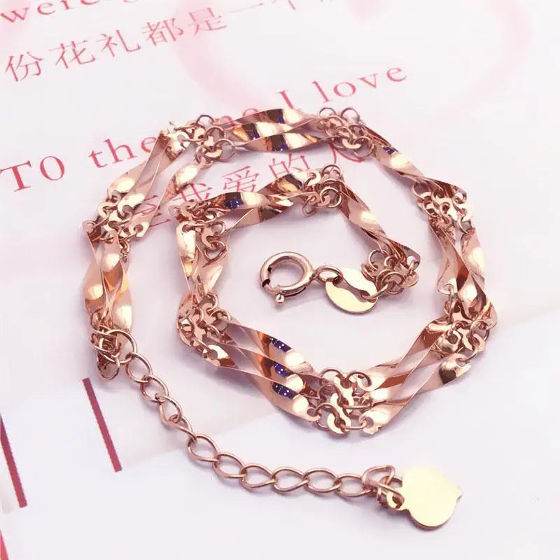 14K Rose Gold Wedding Jewelry Twisted Flower Bracelet for Women