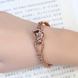 Purple Star Bracelet for Women 14K Rose Plated Hollow-Out Bangles