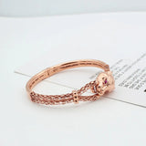 Purple Star Bracelet for Women 14K Rose Plated Hollow-Out Bangle