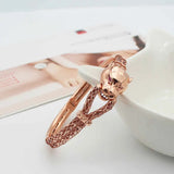 Purple Star Bracelet for Women 14K Rose Plated Hollow-Out Bangle