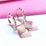 Purple Sparkling Square Sequin Earrings 14K Rose Ear Buckle