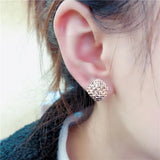 Purple Square Gypsophila Earrings Rose Sparkling Jewelry